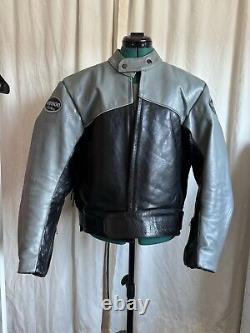 Vanson Leather Boston Mass Sportrider Jacket size 44 Grey / Black