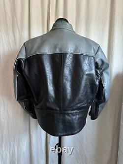 Vanson Leather Boston Mass Sportrider Jacket size 44 Grey / Black