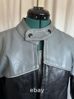 Vanson Leather Boston Mass Sportrider Jacket size 44 Grey / Black