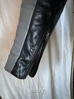 Vanson Leather Boston Mass Sportrider Jacket size 44 Grey / Black