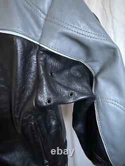 Vanson Leather Boston Mass Sportrider Jacket size 44 Grey / Black