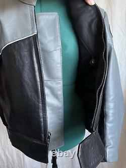Vanson Leather Boston Mass Sportrider Jacket size 44 Grey / Black