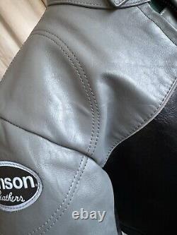 Vanson Leather Boston Mass Sportrider Jacket size 44 Grey / Black