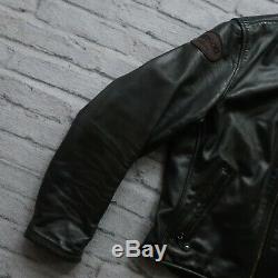 Vanson Leather Cafe Racer Motorcycle Jacket Size M Black