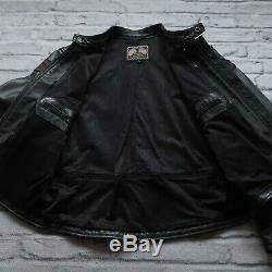 Vanson Leather Cafe Racer Motorcycle Jacket Size M Black