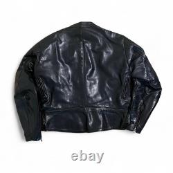 Vanson Leather Heavyweight Motorcycle Jacket with Patches Size 44 Vintage