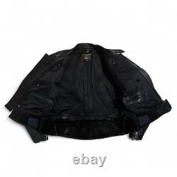 Vanson Leather Heavyweight Motorcycle Jacket with Patches Size 44 Vintage