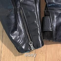 Vanson Leather Heavyweight Motorcycle Jacket with Patches Size 44 Vintage