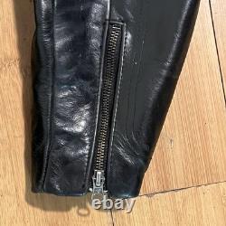 Vanson Leather Heavyweight Motorcycle Jacket with Patches Size 44 Vintage