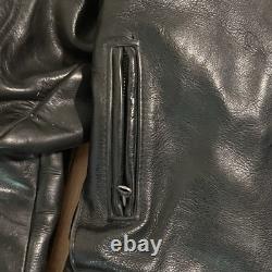 Vanson Leather Heavyweight Motorcycle Jacket with Patches Size 44 Vintage