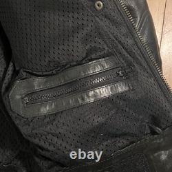 Vanson Leather Heavyweight Motorcycle Jacket with Patches Size 44 Vintage