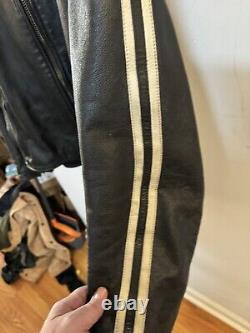Vanson Leather Jacket Drifter 2. Firenze Black. Bone Stripes Fits XXL and XXXL