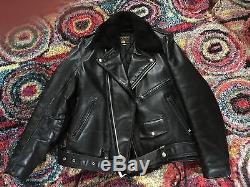 Vanson Leather Motorcycle Jacket Black 44 Made In USA