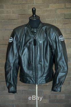 Vanson Leathers, Black Leather Riding Jacket, Mens L