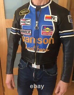 Vanson Leathers Blue Star Motorcycle Jacket USA-made. Size M / Medium