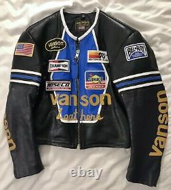 Vanson Leathers Blue Star Motorcycle Jacket USA-made. Size M / Medium