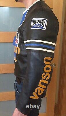 Vanson Leathers Blue Star Motorcycle Jacket USA-made. Size M / Medium