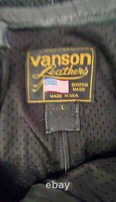 Vanson Leathers Bones Skeleton Arms Mesh Motorcycle Jacket (LARGE)