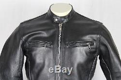 Vanson Leathers Cafe Racer Genuine Leather Motorcycle Jacket Black 38 Comet