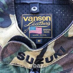 Vanson Leathers Camo Motorcycle Biker Jacket Parka M Suzuki Camouflage ATV