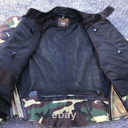 Vanson Leathers Camo Motorcycle Biker Jacket Parka M Suzuki Camouflage ATV