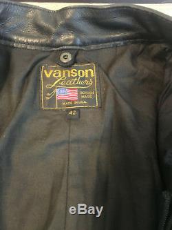 Vanson Leathers Cobra Mk 2 Black Motorcycle Perf Jacket Sz 42 Biker