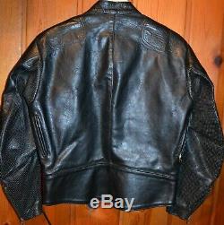 Vanson Leathers Men's Black Perforated Leather Motorcycle Jacket Size 42
