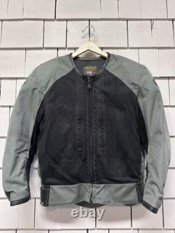 Vanson Leathers Mesh Motorcycle Riding Jacket Mens Medium Grey Black Ventilated