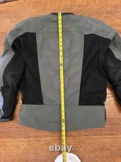 Vanson Leathers Mesh Motorcycle Riding Jacket Mens Medium Grey Black Ventilated