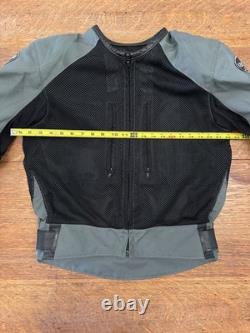 Vanson Leathers Mesh Motorcycle Riding Jacket Mens Medium Grey Black Ventilated