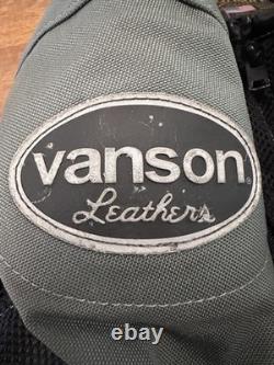 Vanson Leathers Mesh Motorcycle Riding Jacket Mens Medium Grey Black Ventilated