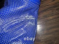 Vanson Leathers Motorcycle Jacket Blue Black Perforated Racing Armor USA Men 44