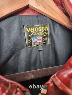 Vanson Leathers Royale Enfield Leather Jacket, Size 44, RARE Octagon Tan Leather