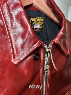 Vanson Leathers Royale Enfield Leather Jacket, Size 44, RARE Octagon Tan Leather