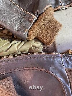 Vanson Leathers Size 38 Men's Brown Leather Bomber Jacket Medium Vintage See
