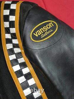 Vanson Leathers Suede Motorcycle Jacket Size 38