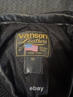 Vanson Leathers Sz Medium Black Armor Padded Nylon Mesh Motorcycle Riding Jacket
