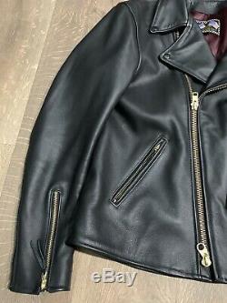 Vanson Leathers X LEFT FIELD NYC Commando Jacket Medium D Pocket Leather