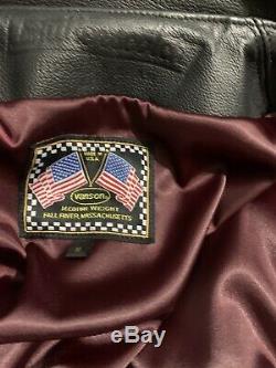 Vanson Leathers X LEFT FIELD NYC Commando Jacket Medium D Pocket Leather