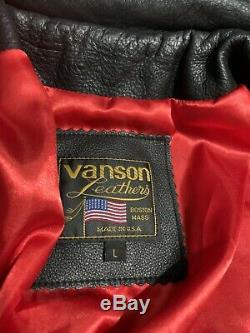 Vanson Leathers X LEFT FIELD NYC Commando S Jacket Large D Pocket Leather