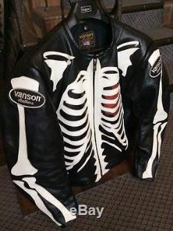 Vanson Leathers X-Ray, Bones Leather Motorcycle Racing Jacket. Very Rare