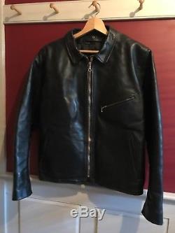 Vanson Leathers black horsehide enfield motorcycle jacket 46