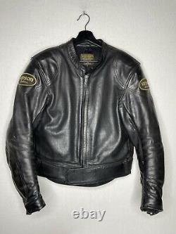 Vanson MANX 80s Canyon Sport-riding Leather Motorcycle Vtg Jacket Black Men's 44