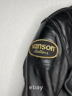 Vanson MANX 80s Canyon Sport-riding Leather Motorcycle Vtg Jacket Black Men's 44