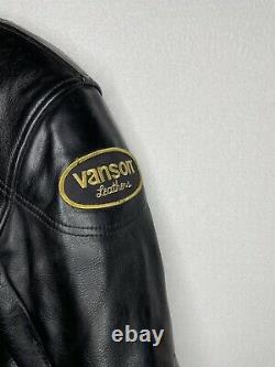 Vanson MANX 80s Canyon Sport-riding Leather Motorcycle Vtg Jacket Black Men's 44