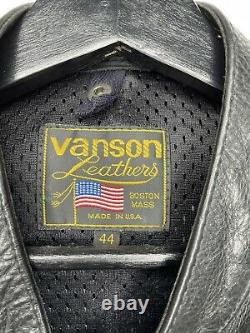 Vanson MANX 80s Canyon Sport-riding Leather Motorcycle Vtg Jacket Black Men's 44