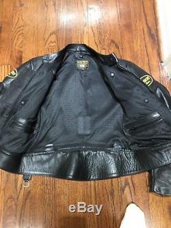 Vanson Men's Perforated Leather Motorcycle Jacket Size 44 Vented Excellent Cond