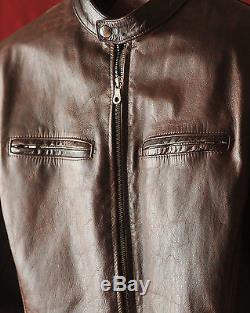 Vanson Metro brown leather mens jacket size 44