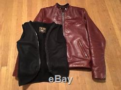 Vanson Model B Cafe Racer, Brown Leather Jacket, Size 36