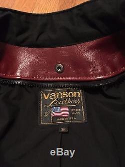 Vanson Model B Cafe Racer, Brown Leather Jacket, Size 36
